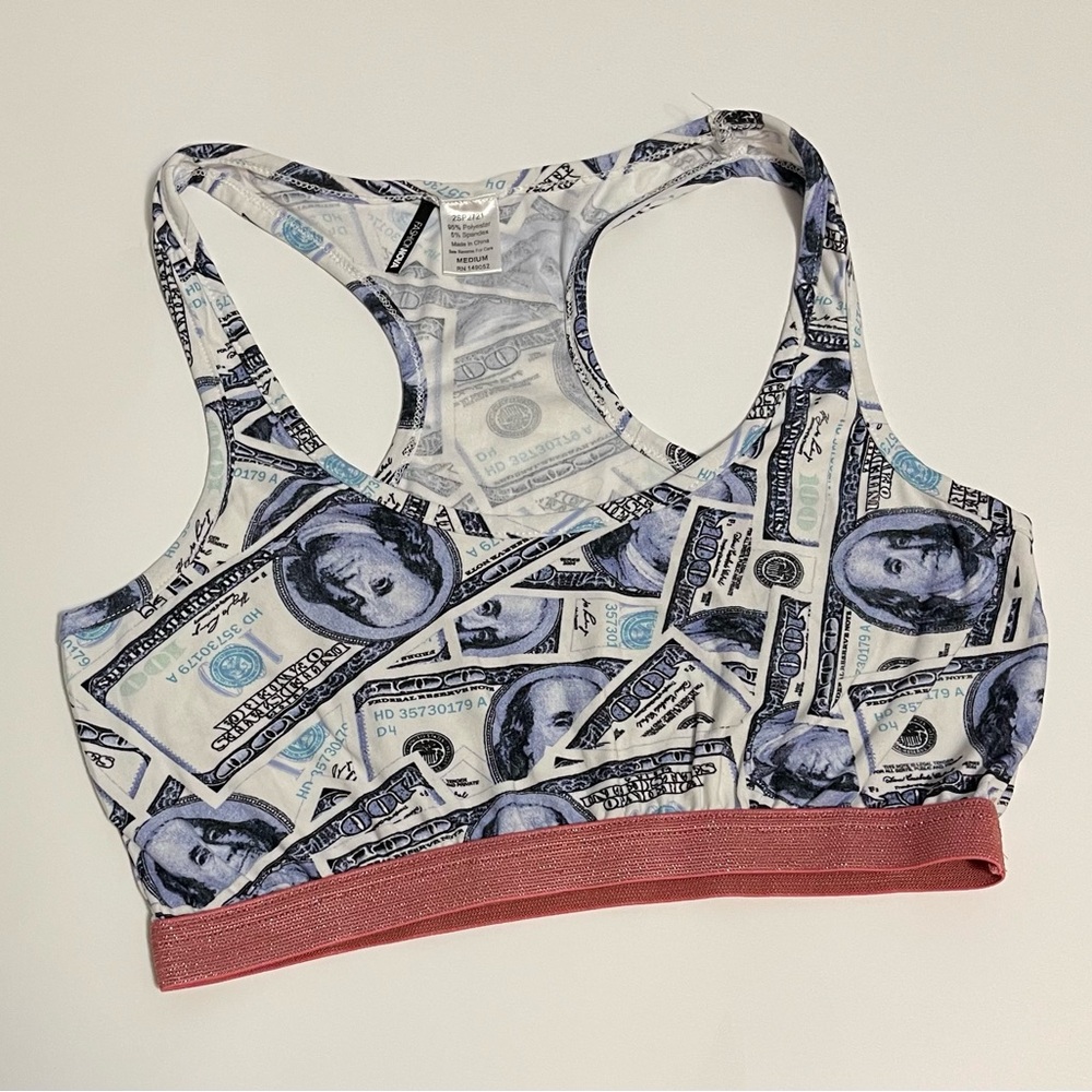 Fashion Nova Money Print Sports Bra